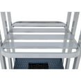 thumbnail image 4 of Pool Towel Valet Tower with 2-Tier Shelves and A Large All-Weather Wicker Storage Basket for Dirty Towels, Aluminum Frame, Navy, 4 of 16