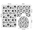 thumbnail image 3 of Grey Dog Paw Footprint Bathroom Rugs Sets 3 Piece,Toilet Cover Set,Absorbent Non Slip Bathroom Mats Sets with U-Shaped Contour Rug Toilet Rug Set, 3 of 5
