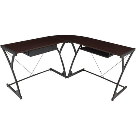 Regency Seating Wood Computer Corner Desk, Mocha Walnut