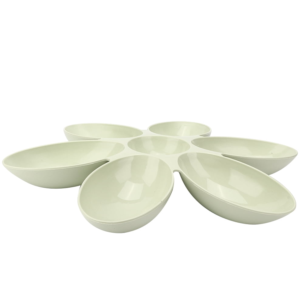 YAHHU PP Durable Six Petals Multiple Case Slow Feeder & Water Feeding Bowl for Cats and Dogs, Green (16.5 inches / 42 cm)