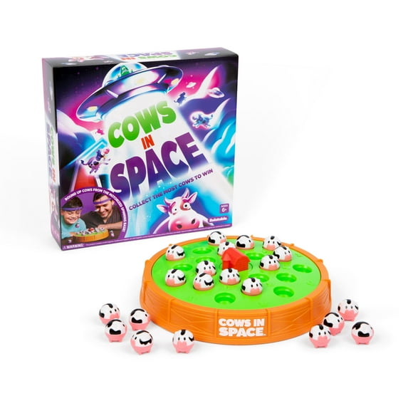 Cows In Space par Relatable – Jeu extraterrestre amusant pour enfants avec 2 serre-têtes OVNI, une base rotative électronique, 21 vaches et des instructions, 6 ans et plus