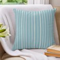thumbnail image 3 of Pillow Covers 16x16 Set of 2, Sky Blue Striped Throw Pillow Covers Decorative Couch Cushion Cover, Farmhouse Stripes Modern Vintage Microfiber Soft Square Pillowcases for Bedroom Living Room Sofa, 3 of 9