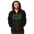 thumbnail image 5 of Free Hugs Cute Optimistic St. Pattys Zip Up Hoodie Men's Women's Brisco Brands S, 5 of 6