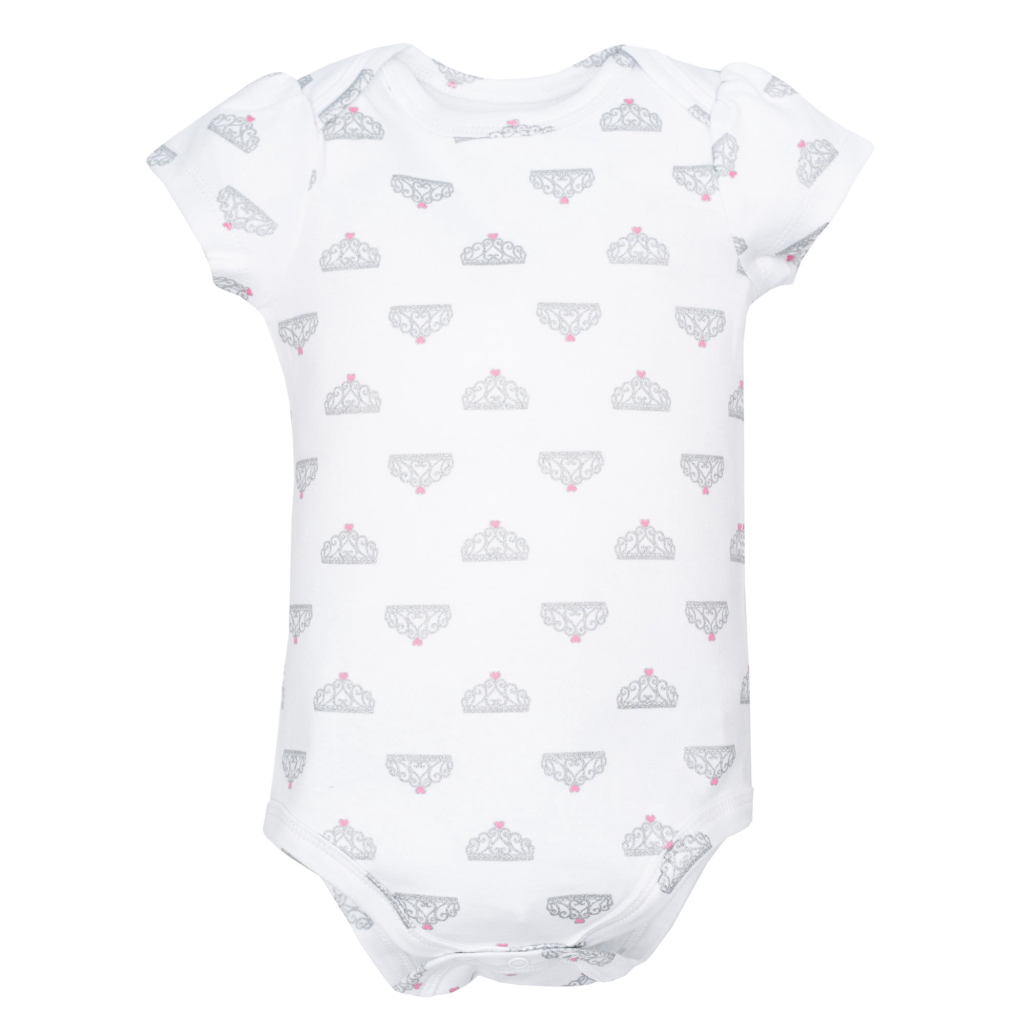 Hudson Baby Girl Cotton Bodysuits 3-Pack, Princess Castle, 3-6 Months