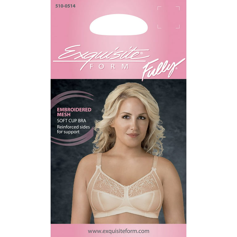 Exquisite Form Fully® Soft Cup Bra with Embroidered Mesh - Style