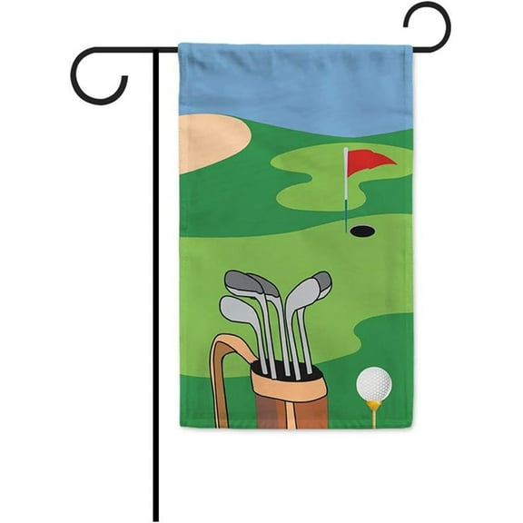 It's Golf Time Spring Summer Decorative Seasonal Garden Flag Golf Club Decor Banner for Outside 12x18 inch Print Double Sided