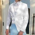thumbnail image 2 of Men's Lapel Blazer Jacket Sport Coat, Cross Strap Cutout Hollow Out Single鈥態reasted Casual Suit Jacket for Party Club Nightclub Prom, 2 of 9