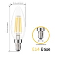 thumbnail image 3 of Bombilla LED tipo vela C35, base de candelabro E14, 4 W, 6 W, regulable, Edison, 2700 K, blanco cálido y frío, 6000 K, lámpara de repuesto para candelabro, 3 of 4