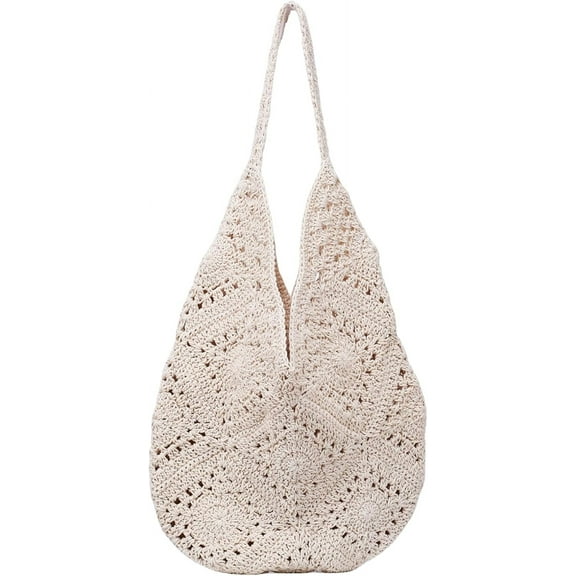 Crochet Beach Bag Beach Bags for Women Soft Summer Beach Tote Woven Purses for Summer Vacation