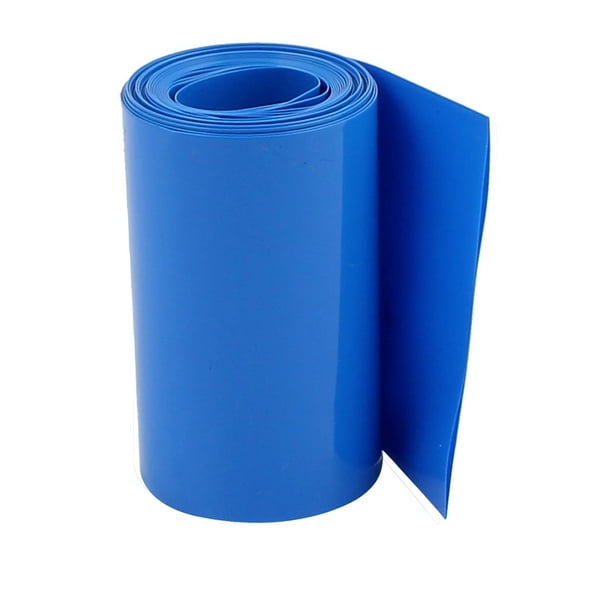 95mm Plat Largeur 2.1M Longueur PVC Thermorétractable Tube Bleu pour 18650 Batterie