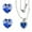 Royal Blue, variant on Wrapables® Crystal Heart Gold Plated Necklace and Earrings Jewelry Set, Royal Blue