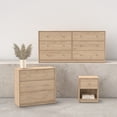 thumbnail image 3 of Tvilum Studio 3-Piece Bedroom Set for Adults, Jackson Hickory, 3 of 5