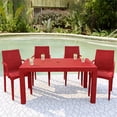 thumbnail image 2 of LeisureMod Fauteuil de Salle à Manger Moderne Tissé en Masse pour Intérieur et Extérieur, Rouge, Ensemble de 4, 2 of 9