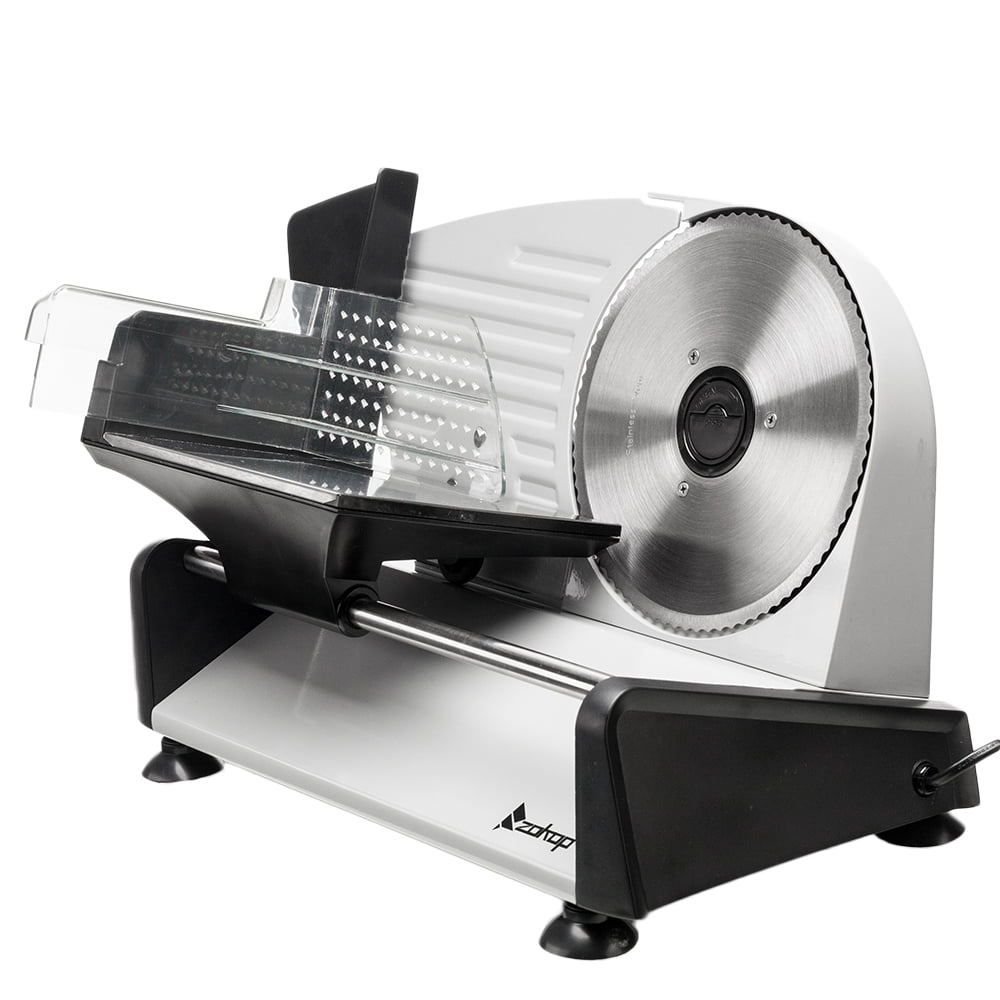 Zenstyle Commercial Meat Slicer 150W Deli Cheese Food Bread Kitchen 7.5' Blade for Home in Silver