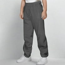 Cethrio Boys Sweatpants, Elastic Waist Running Straight Leg Drawstring Athletic Pants Gray Size 10-12