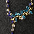 thumbnail image 3 of EHJRE Rhinestone Crystal Flower Necklace Earrings Jewelry Set for Wedding Dress - Blue, 3 of 9