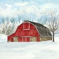 thumbnail image 2 of Reed, Tara 26x26 Black Ornate Wood Framed with Double Matting Museum Art Print Titled - Winter Barn Quilt II, 2 of 4