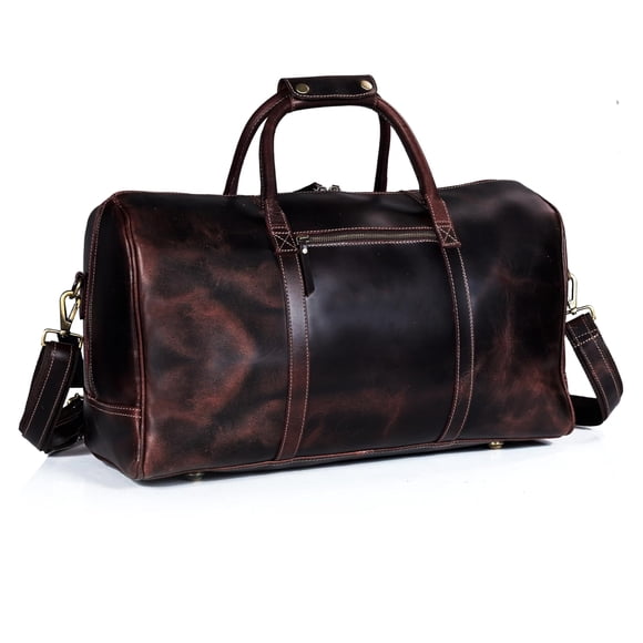 Bolso de Viaje Cuero Cuero Duffle doc huk 21 Pulgadas Genuino Bufalo