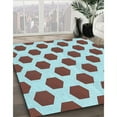 thumbnail image 3 of Ahgly Company Machine Washable Indoor Square Transitional Tron Blue Area Rugs, 7' Square, 3 of 7