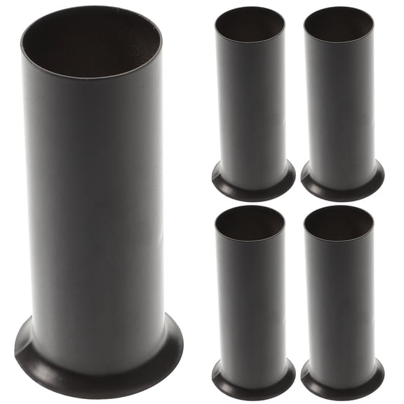 AURARMLET 6Pcs Metal Chandelier Base Sleeves Round Tube Black For Home Decoration Light Fixture Components 8X3X3In