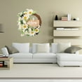 thumbnail image 4 of Corona artificial de girasol para la puerta principal – Corona de flores amarillas de primavera y verano con detalles de madera para porche, pared y decoración del hogar, 4 of 8