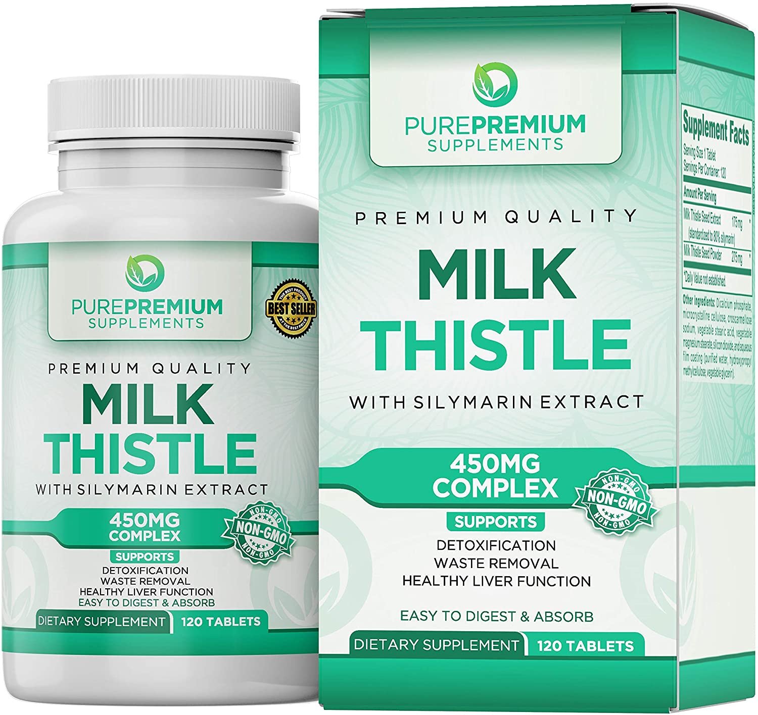 Milk Thistle by PurePremium Supplements NonGMO Maximum Absorption