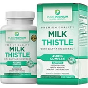 Milk Thistle by PurePremium Supplements - Non-GMO - Maximum Absorption - 450mg, 120 Tablets