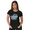 thumbnail image 3 of Retro Galaxy Positive Hippie Quote Womens Fitted Plus Size Graphic Tee Brisco Brands 2X, 3 of 5