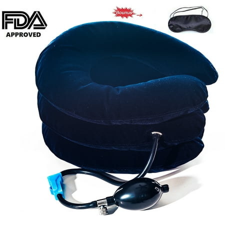 Traction Neck Pillow (JDOHS Inflatable Neck Traction Cervical Neck Traction Device, FDA Approved Adjustable Neck Pillow and Brace for Neck Head & Shoulder Pain Relief Plus Free Bonus Sleep)