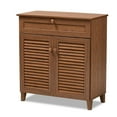 thumbnail image 1 of Bowery Hill Engineered Wood Walnut Brown Shoe Cabinet Rectangular 4-Shelf Unassembled, 1 of 10