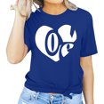 thumbnail image 1 of Meichang Valentines Day Tee-Shirt Femme Imprimé Cœur Mignon Col Rond Manches Courtes Vacances T-Shirts Valentines Day, 1 of 4