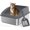 Gray, variant on Stainless Steel Litter Box, Extra Large Litter Boxes for Big Cats, XL Metal Cat Litter Box with Lid, Anti-Urine Leakage, Non-Sticky, Include Cat Mat and Litter Scoop