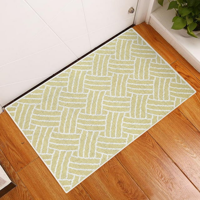 Tapis de 2 x 3 Pieds Robuste à Poil Ras - Tapis Ultra Mince Antidérapant - Tapis Intérieur en Coton Lavable pour Porte d'Entrée, Tapis de Foyer pour Vestibule