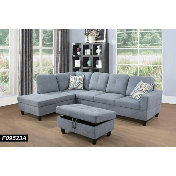 PonLiving Furniture PonLiving Sectional with Ottoman PonLiving PonLiving Sectional with Ottoman