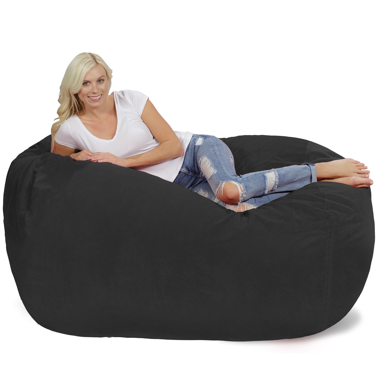  SLACKER sack 6-Feet Extra Large Foam Microsuede Beanbag  Lounger, Charcoal : Home & Kitchen