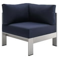 thumbnail image 2 of Modway Shore Sunbrella® Fabric Aluminum Outdoor Patio Corner Sofa, Blue, 2 of 3