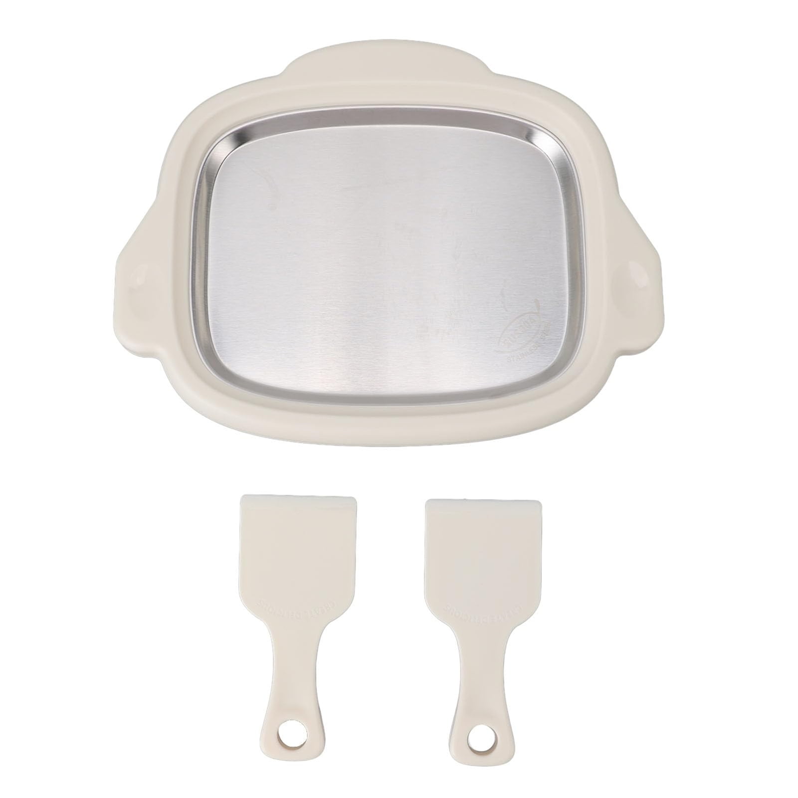 Ice Cream Maker Pan with 2 Scrapers Ice Cream Maker Plate Multifunctional Cold Sweet Fried Plate Rolled
