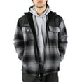thumbnail image 2 of Ma Croix Men's Plaid Zip-Up Sherpa Lined Thermal Fleece Padded Cotton Jacket, 2 of 7