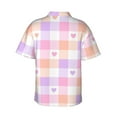 thumbnail image 3 of Picia Heart Buffalo Plaid Gentle Cotton Regular Fit Short Sleeve Casual Hawaiian Shirt for Men-Medium, 3 of 9