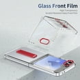 thumbnail image 6 of Allytechgroup Clear Case for Samsung Galaxy Z Flip 6/ Flip 7 FE, with Build in Screen Protector Anti-Scratch Full Body Shockproof Not-Yellowing Kickstand Phone Cover for Galaxy Z Flip 7 FE/6,Red, 6 of 9
