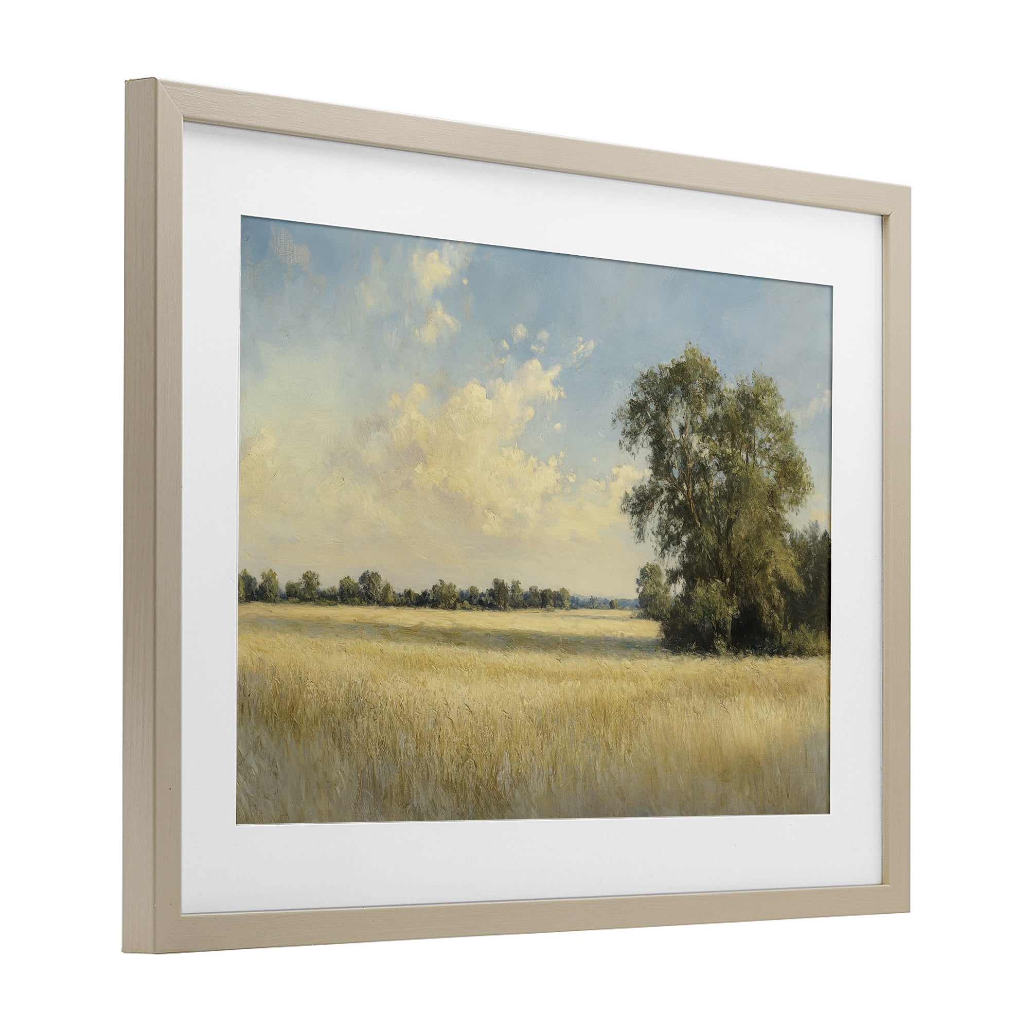 Stupell Industries Serene Wheat Field at Noon Birch Framed Print Under Glass, design by Petal Prints Design