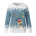 thumbnail image 4 of Chandails à Capuchon pour Femmes d'Hiver Imprimés T-shirt Ample Manches Longues Blouse Col Rond Hauts Décontractés Chandails à Capuchon et Chandails pour Femmes en Liquidation, 4 of 4