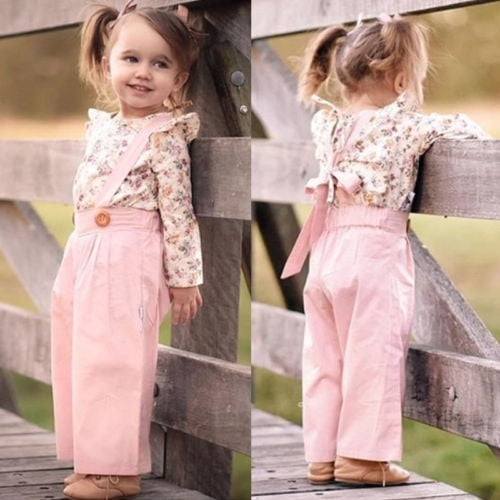Sunloudy Toddler Kids Baby Girl Autumn Outfit Clothes T Shirt Tops Long Pants 2pcs Set Pink