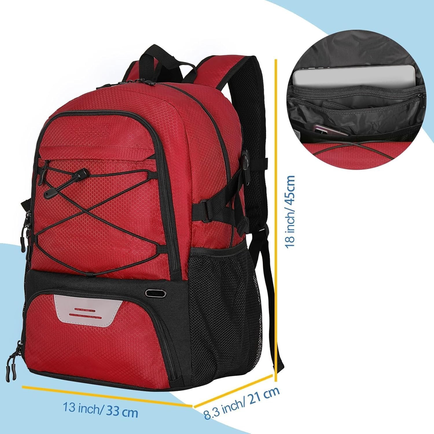 Basketball Backpack with Ball Compartment - Large Basketball Bag with Shoes compartment  Equipment Bag for Soccer Ball,Volleyball,Gym,Outdoor,Travel