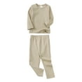 thumbnail image 2 of AJIWYH Girls' Sleepwear,Baby Boy & Girls Long Sleeve Shirt Tops Pajamas Pants Set Kids Toddler Sleepwear Outfits Children Pj's for Daily 3t Pajamas Girls Beige,4-5 Years, 2 of 3