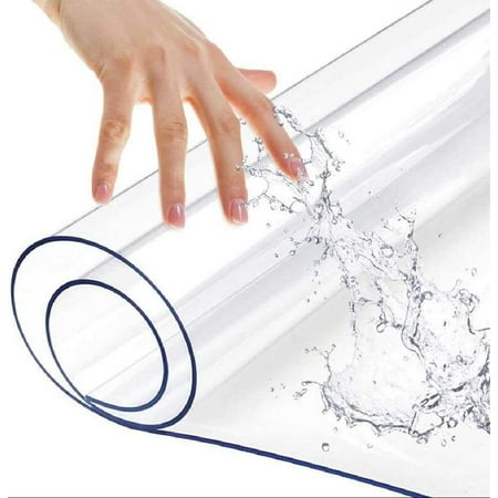 

42x96 Inches Clear PVC Table Protector Desk Blotter Mat Vinyl Plastic Tablecloth Wipeable Easy Clean Protective Pad Wooden Furniture Conference Outdoor Tabletop Mat Water& Heat &Dust Resistant 1.5mm