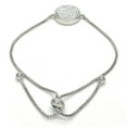 thumbnail image 3 of 14.6mm Polished Rhodium Plated Bolo Bracelet, 10 inches, 3 of 4