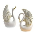 thumbnail image 4 of 2x Figuras de cisne Estatuas Escultura de resina Mesa Centro de mesa Decoraciones Decoración para el hogar Figura de animales para inauguración de la Soledad estatua de resina de cisne, 4 of 10