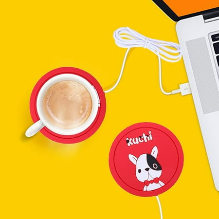 

Gzztg Heated Coasters for Drinks Electric Heating Heated Mugs Drink Tea Coffee Warmer Heated Pad Silicone
