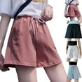thumbnail image 4 of CENL Women Sports Elastic Waist Shorts Loose Wide Leg Pants Solid Casual Summer Femme, 4 of 7